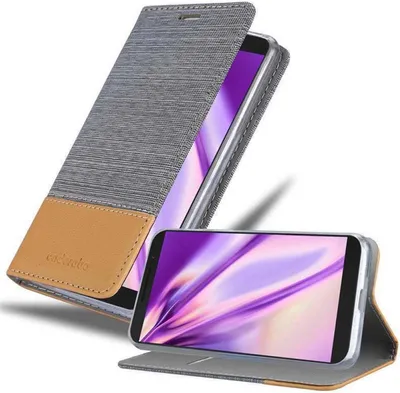 Produktbild von Cadorabo Hülle für Alcatel 3 2019 Schutzhülle in Grau Handy Hülle Etui Book Case Cover