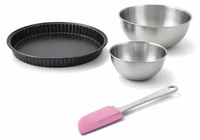 Image de Set pâtisserie avec moule à quiche Lorraine 30 cm, 2 bols à mixer et 1 spatule Zenker