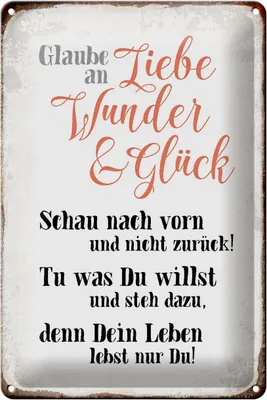Produktbild von Blechschild Spruch 20x30cm glaube an Liebe Wunder Glück