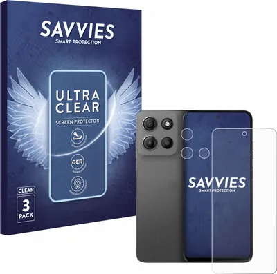 Produktbild von 6x Für Motorola Moto G15 (Display+Kamera) Schutzfolie Savvies Displayschutz Display Schutz Folie Klar Transparent