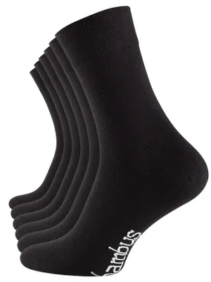 Produktbild von Vincent Creation 6 Paar Bambus Socken, Uni Bambussocken für Damen und Herren (35-38, 6 Paar - Schwarz)