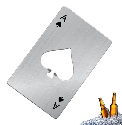 Productafbeelding van RVS Bierdoppen Blikopeners, Nieuwigheid Poker Schoppen A Kaart Flessenopener