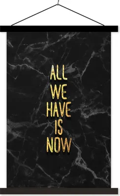 Produktbild von MuchoWow® Textilposter Zitate - Sprichwörter - Gold - Marmor 60x90 cm mit schwarzem Rahmen - Poster Wohnzimmer