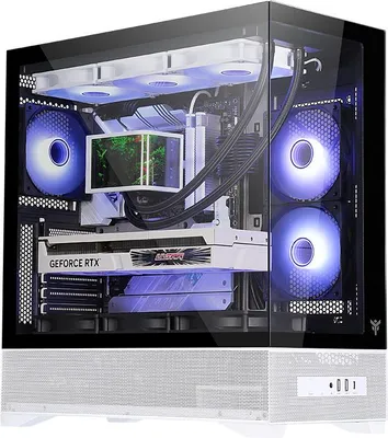 Image de itek SHOWBUI 37B, Tour, PC, Noir, Blanc, ATX, Micro ATX, Mini-ITX, Métal, Gaming