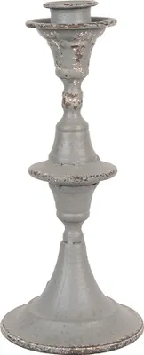 Zdjęcie produktu dla Clayre & Eef Świecznik 26 cm szary metalowy
