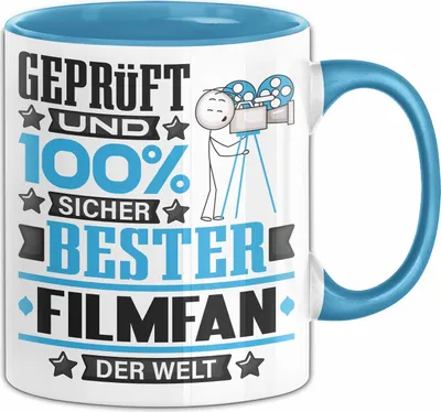 Produktbild von Filmfan Geschenk Lustiger Spruch für Filmfan Geschenkidee Bester Filmfan Der Welt (Blau)
