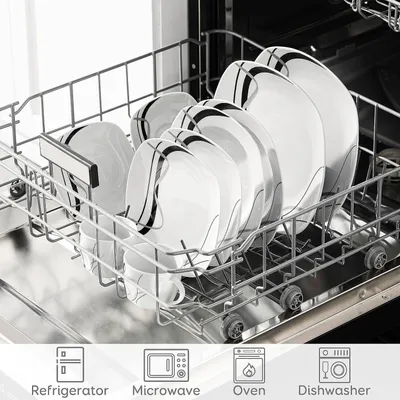 Produktbild von VEWEET 30-tlg. Porzellan Tafelservice 'Fiona' Kombiservice mit Kaffeetassen, Untertasse, Dessertteller, Speiseteller und Suppenteller für 6 Personen