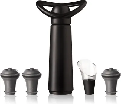 Obrázek produktu pro Vacu Vin Wine Pump - se 3 zátkami na víno a nalévačem vína - Wine Saver Concerto - Black
