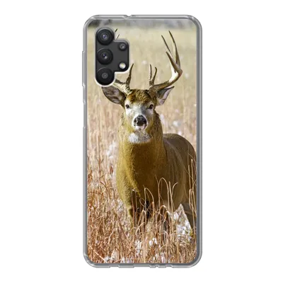 Produktbild von MuchoWow® Handyhülle Schutzhülle Hülle für Samsung Galaxy A32 5G Hirsche - Gras - Herbst - Tiere - Natur - Geweih Silikon Softcase Handy Hülle - Softcase
