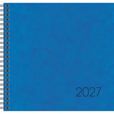 Produktbild von Quadratkalender 766 21x20,5cm 1 Woche/2 Seiten Karton-Einband blau 2027 Packung mit 3 Stück