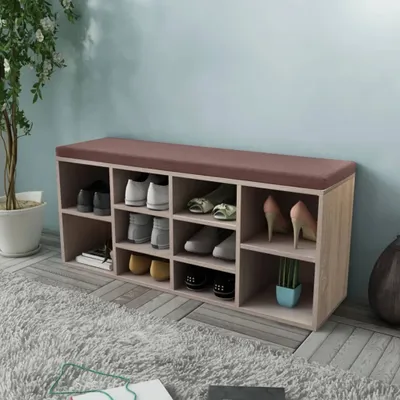 Immagine prodotto di Scarpiera Panca per scarpe Panca 10 scomparti colore rovere