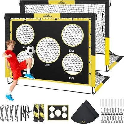 Produktbild von Fußballtor Set - Aufklappnetze - Außensport - Inklusive Zielnetz - 2er Pack 1,52 x 1,22 m