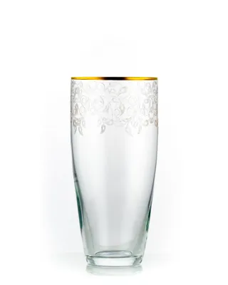 Produktbild von Vase Dekovase Blumenvase Gold Gravur 250 mm Kristallvase Bohemia Crystalex