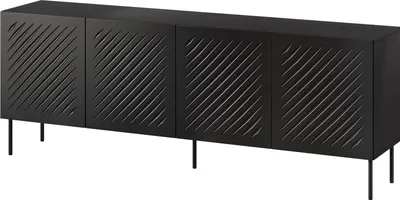 Immagine prodotto di Dmora Credenza Carema 200.5x42x75h cm Nero, 2 Ripiani 6 Vani