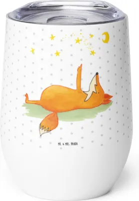 Produktbild von Mr. & Mrs. Panda Thermo Becher Fuchs Sterne - Weiß - Geschenk, Spruch Positiv, thermosbecher, Sternengucker, Romantik, kaffee tasse, Mond, edelstahl thermobecher