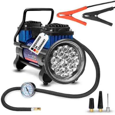 Obrázok produktu pre alca® Kompresor, kompresor do auta, vzduchový kompresor so svetlom, 10 bar, pripojenie na 12V autobatériu