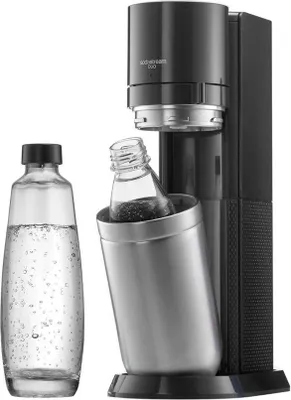 Produktbild von SodaStream Wassersprudler Titan ohne CO2-Zylinder, 1x 1L Glasflasche und 1x 1L Kunststoff-Flasche