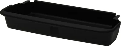 A black plastic drip tray for a grill.