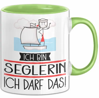 Produktbild von Geschenk für Seglerin Tasse Lustige Geschenkidee Geburtstag Ich Bin Seglerin Ich Darf Das (Grün)