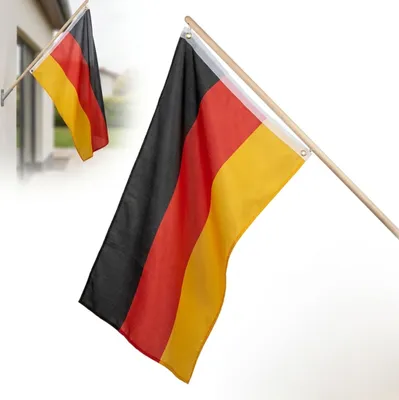 Immagine prodotto di BANDIERA DELLA GERMANIA su asta di legno da 120 cm, 90x60 cm