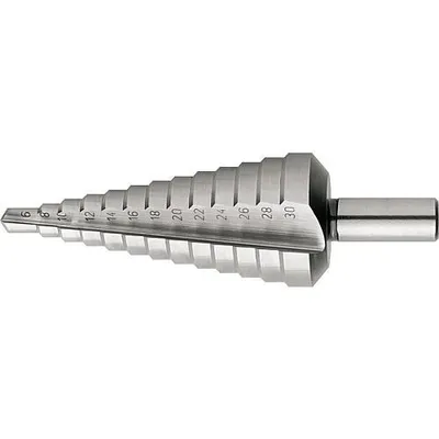 Produktbild von Exact 1605329 SB-VERPACKUNG HSS Step drill bit 6 - 30 mm Total length 98 mm Triangular shank 1 pc(s)
