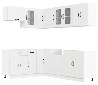 Produktbild von vidaXL 11-tlg. Küchenschrank-Set Kalmar Weiß Holzwerkstoff