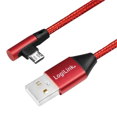Obrázek produktu pro LogiLink CU0149, 0,3 m, USB A, Micro-USB B, USB 2.0, 0,48 Gbit/s, Červená
