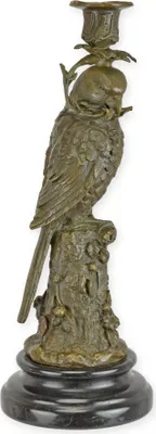 Produktbild von Ein Kerzenhalter aus Bronze in Form eines Papageis Replikat Retro Design Dekoration