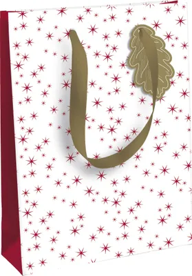 Produktbild von Clairefontaine 6x Geschenktasche 26,5x14x33cm, Weihnachten Weiß X-29508-2C