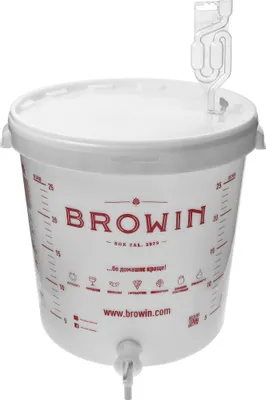 Produktbild von Browin Gärbehälter 30 L Mit Etikett, Ablasshahn Und Gärröhrchen Aus Plastik, Ua