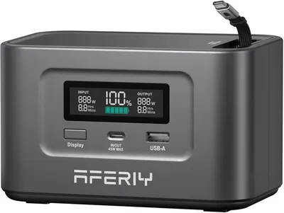 Produktbild von AFERIY 145W Tragbare Powerstation, 99,2Wh/31000mAh LiFePO4 Batterie, 3-Port, 6-in-1 Sicherheitsschutz, 100W Solar Generator für Outdoor Camping, Reise