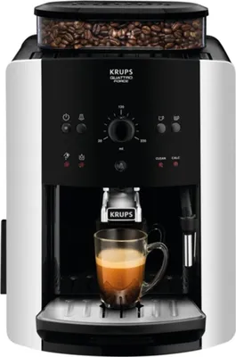 Produktbild von Krups Arabica EA8118, Espressomaschine, 1,7 l, Kaffeebohnen, Eingebautes Mahlwerk, 1450 W, Schwarz, Silber