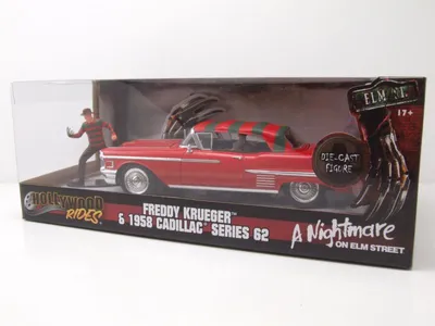 Produktbild von Jada Toys Nightmare on Elm Street 1958 Cadillac Diecast Modellauto mit Figur JADA31102