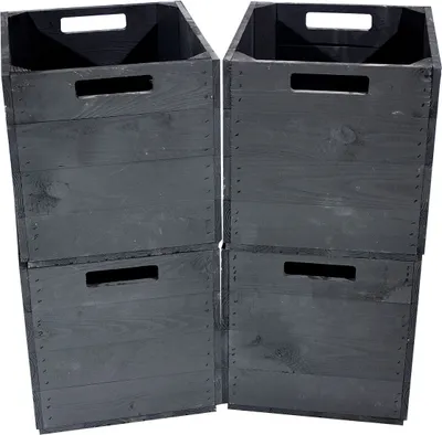 Produktbild von 4x KALLAX KISTEN in SCHWARZ, für mehr Ordnung /NEU/ 32x37,5x32,5cm / passend für Ikea Kallax Regal