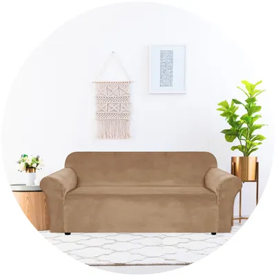 Produktbild von Hilvard Sofabezug 3-Sitzer 185-230 cm Sofahusse Sofaüberwurf Beige Sand