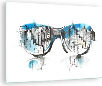 Produktbild von Bilder auf glas - Gläser Fenster Gebäude Wolkenkratzer - 70x50cm - Glasbilder - Wandbilder - Kunstdruck - Wanddekoration aus Glas - Glas Bilder - Wandbild auf Glas - GAA70x50-3040