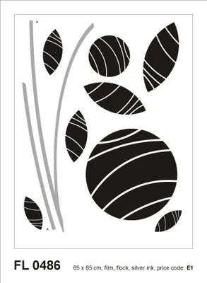 Image de Sanders & Sanders sticker mural motif figurativ noir et gris 85 x 65 cm