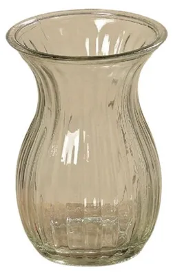 Produktbild von Vase Glas transparent Rillen Ø.12 cm H.17 cm