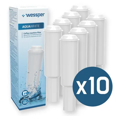 Obrázek produktu pro Wessper 10 x vodní filtr pro plně automatický kávovar, filtr Aqua White, kompatibilní s Jura Impressa C5, C9, F5, F70, S70, One – náhrada za Jura White