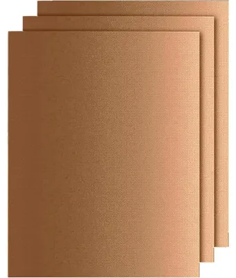 Immagine prodotto di 3 piastre in teflon, riutilizzabili, in rame, dimensioni 40x33 cm