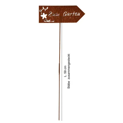 Produktbild von UNUS® Gartenschild Zum Garten Roststecker Gartenstecker Rostoptik Schild
