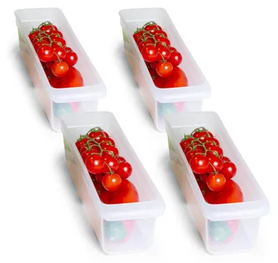 Produktbild von Novaliv 4x Kühlschrank Organizer 30,5 x 7,5 x 8 cm BPA-frei Ordnung  Germany Ordnungsboxen Kühlschrank Lebensmittelecht Aufbewahrung Haushalt Spühlmaschinenfest Ordnungssystem Kühlschrank