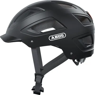Produktbild von ABUS Stadthelm Hyban 2.0 - Fahrradhelm mit Rücklicht, ABS-Hartschale, guter Passform - für Damen und Herren - Schwarz Matt, , Größe M (52-58 cm)