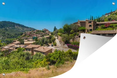 Produktbild von MuchoWow® 90x60 cm Outdoor-Poster Gartendeko Sichtschutz Garten Poster für den Garten  Dorf auf Mallorca