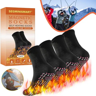 Produktbild von 2 Paar Selbstheizende Socken, Selbsterwärmende Winter Thermosocken, Fußwärmer Socken für Kalte Tage im Winter