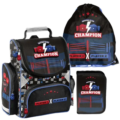 Produktbild von Schulranzen 3-tlg. Set für Mädchen & Jungen CHAMPION BOXING– Paso Ranzen, Mäppchen, Tasche