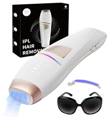 Zdjęcie produktu dla Urządzenie do usuwania włosów IPL, dziewięć poziomów mocy, dwa tryby pracy, inteligentny sensor skóry, przeznaczone do użytku na różnych obszarach ciała, zasilane elektrycznie