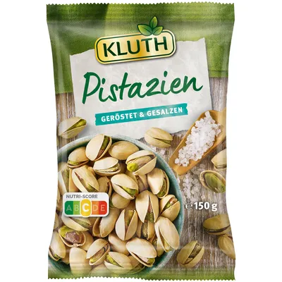 Verpackungsbild Kluth Pistazien geröstet und leicht gesalzen Premium Qualität 150g