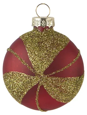 Productafbeelding van Clayre & Eef kerstbal, Ø 6x3x7 cm, goudkleurig, rood, glas