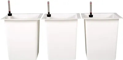 Immagine prodotto di Set da 3 accessori per vasi da fiori - INSERTO per irrigazione in plastica bianca 29x29x32 cm